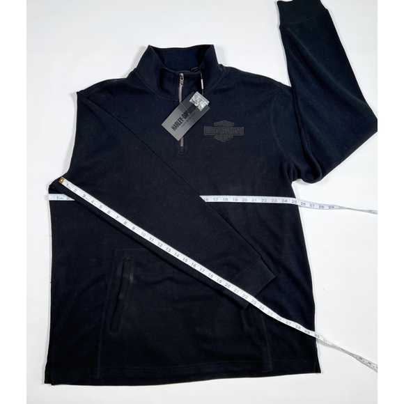 Harley-Davidson Mens Pullover Black Long Sleeve Knit Top Shirt Size 2XL - Picture 4 of 5